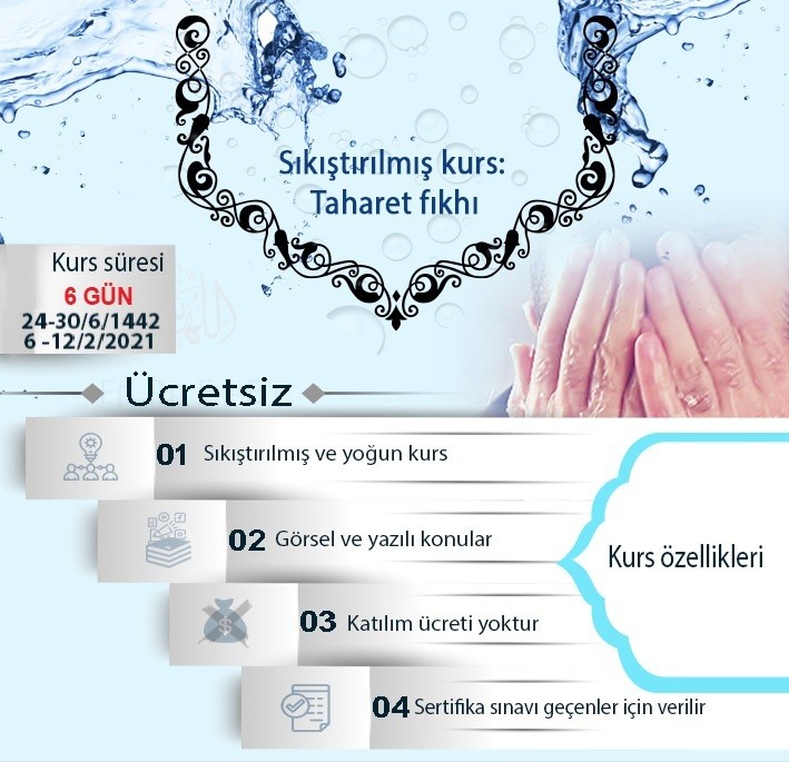 kursu kayıt formu Sıkıştırılmış kurs: Taharet fıkhı